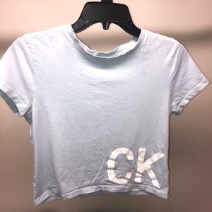 Calvin Klein baby blue crop top size small